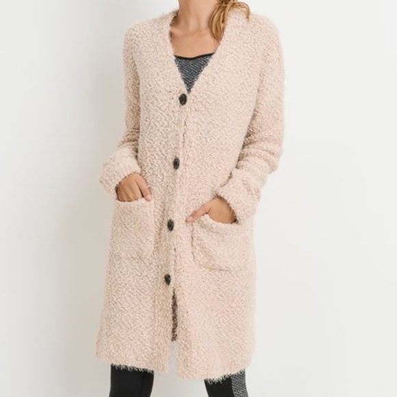 Soft Sherpa button Cardigan - Picture 7 of 8